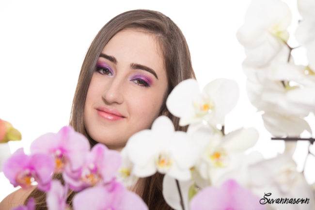 femme séance photo genève photographe portrait maquillage maquilleuse orchidée fleur beauté