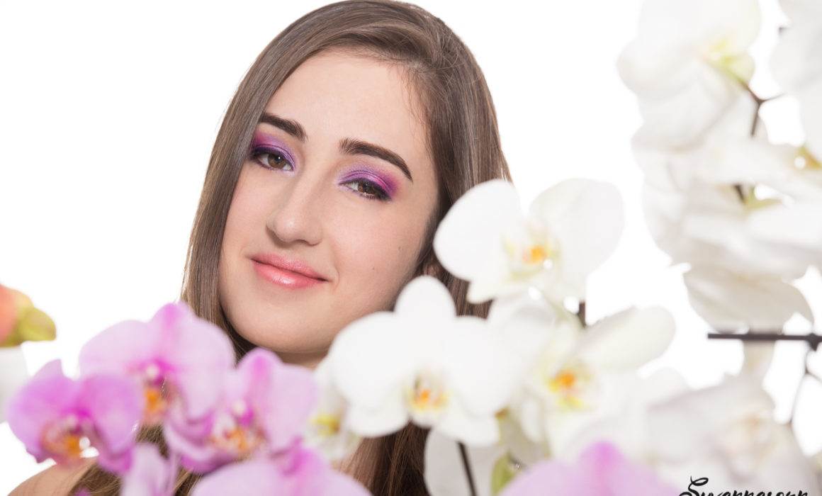 femme séance photo genève photographe portrait maquillage maquilleuse orchidée fleur beauté